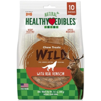 Nylabone Healthy Edibles Wild Antler Chews - Venison - Medium - 10 Pack